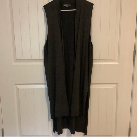 89th & Madison Grey Charcoal Sweater Duster Vest - Picture 1 of 3